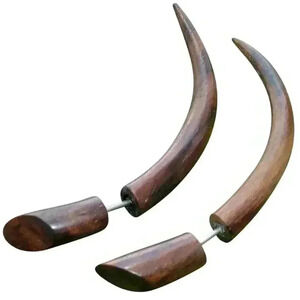 New Fake illusion taper wooden gothic earrings gauges by umbrellalaboratory